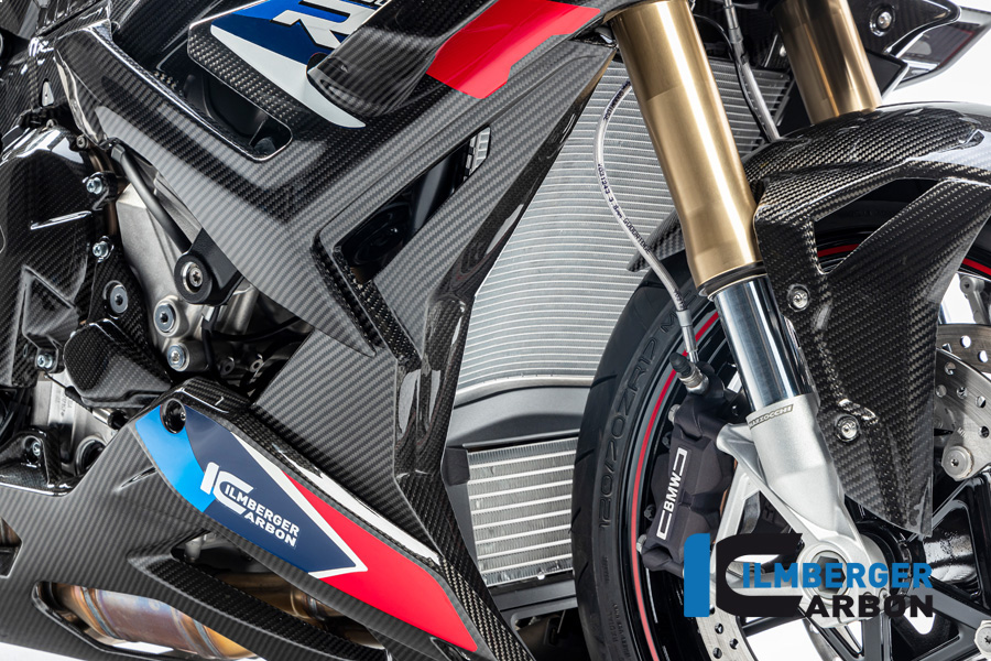 Cubierta de carbono brillante para radiador de agua Ilmberger lado derecho, BMW S1000R 2021-