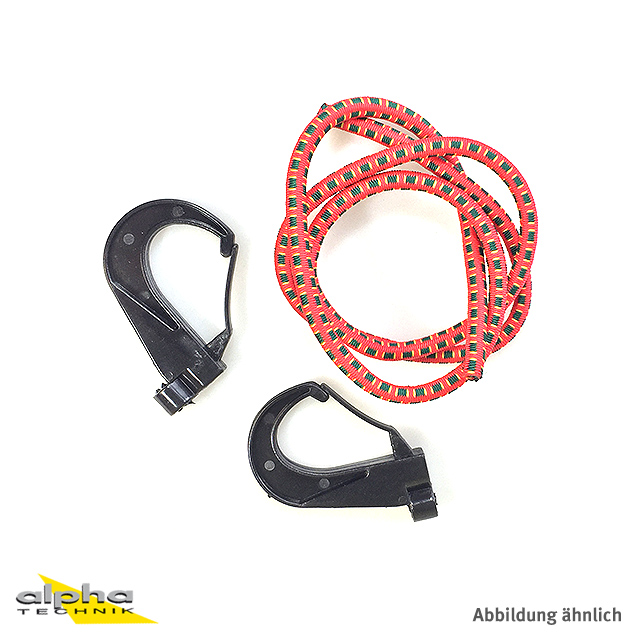 Cuerda elástica con ganchos de plástico, larga