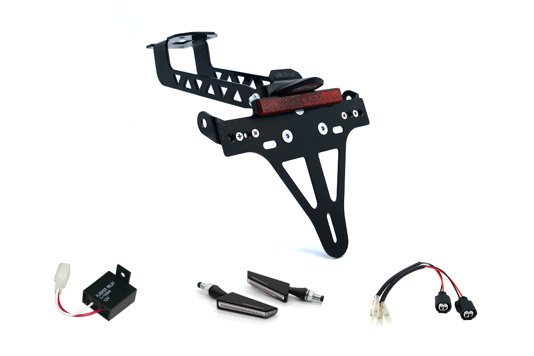 Kit soporte de matrícula-luz de intermitente BSQN para Kawasaki Versys 1000 a partir del año de modelo 2019 (Trasero)