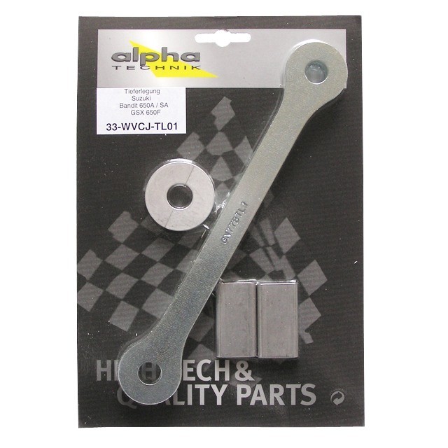 Kit de reducción de altura alpha Technik 35 mm para Suzuki Bandit 650A, SA, GSX650F; Tipo WVCJ; Año del modelo 2007-