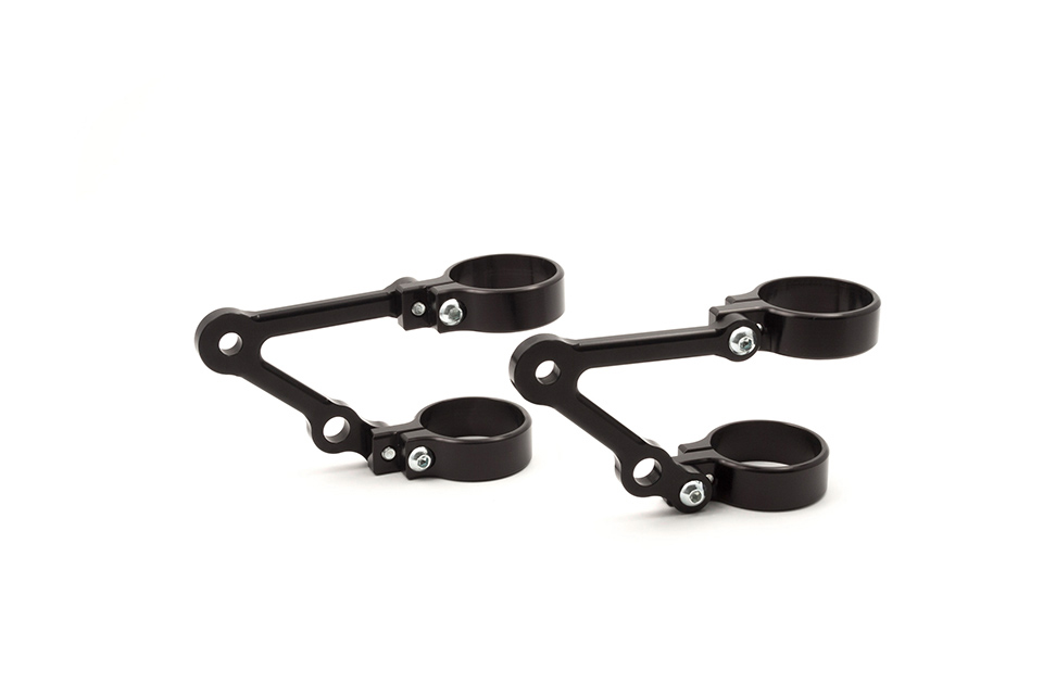 Soporte de faro LSL 52mm, extra corto, con soporte para luz de intermitente