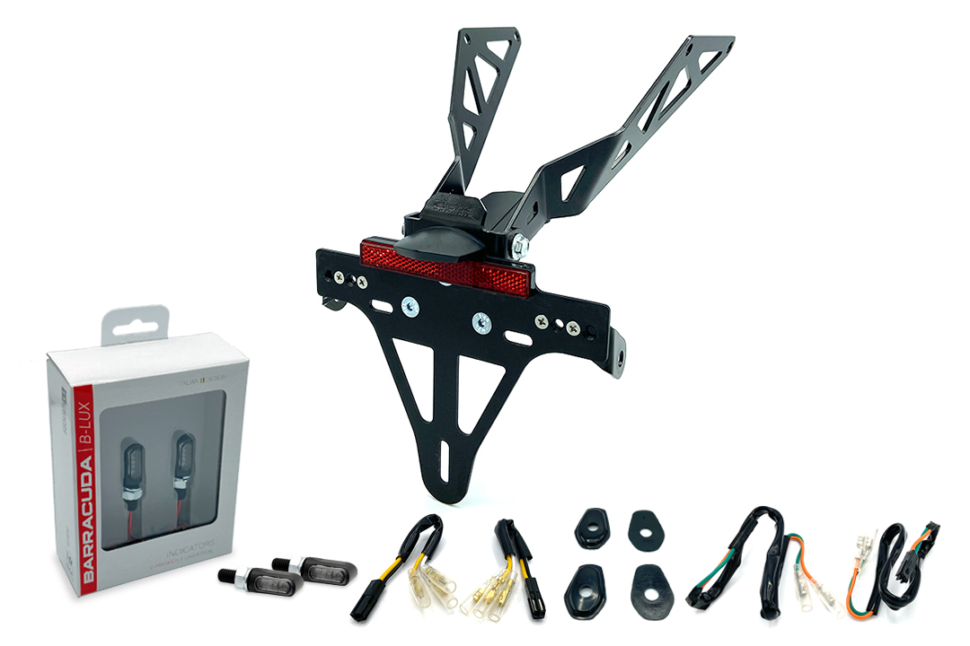 Kit de Soporte de Matrícula-luz de intermitente M-LED (anterior, delantero + trasero) para Honda CB650R / CBR650R / CB650RA / CBR650RA a partir del año de modelo 2021