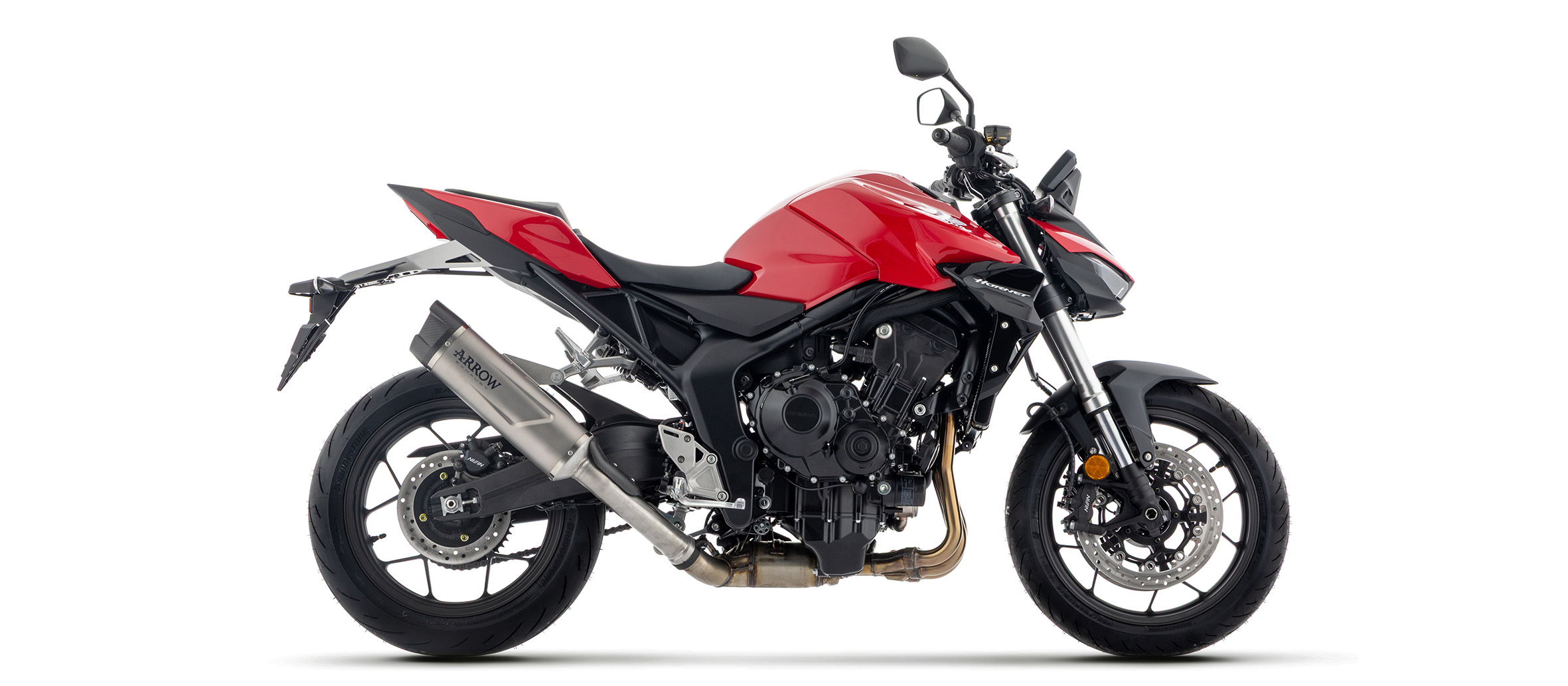 ARROW Escape INDY RACE EVO Aluminio negro para Honda CB1000 Hornet Año del modelo 2025-