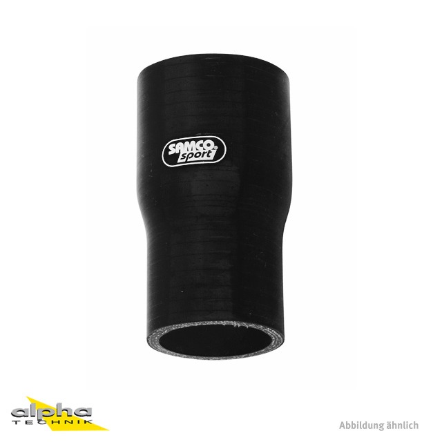 Reductor de manguera de silicona SAMCO SPORT negro de diámetro interior de 25 mm a 22 mm