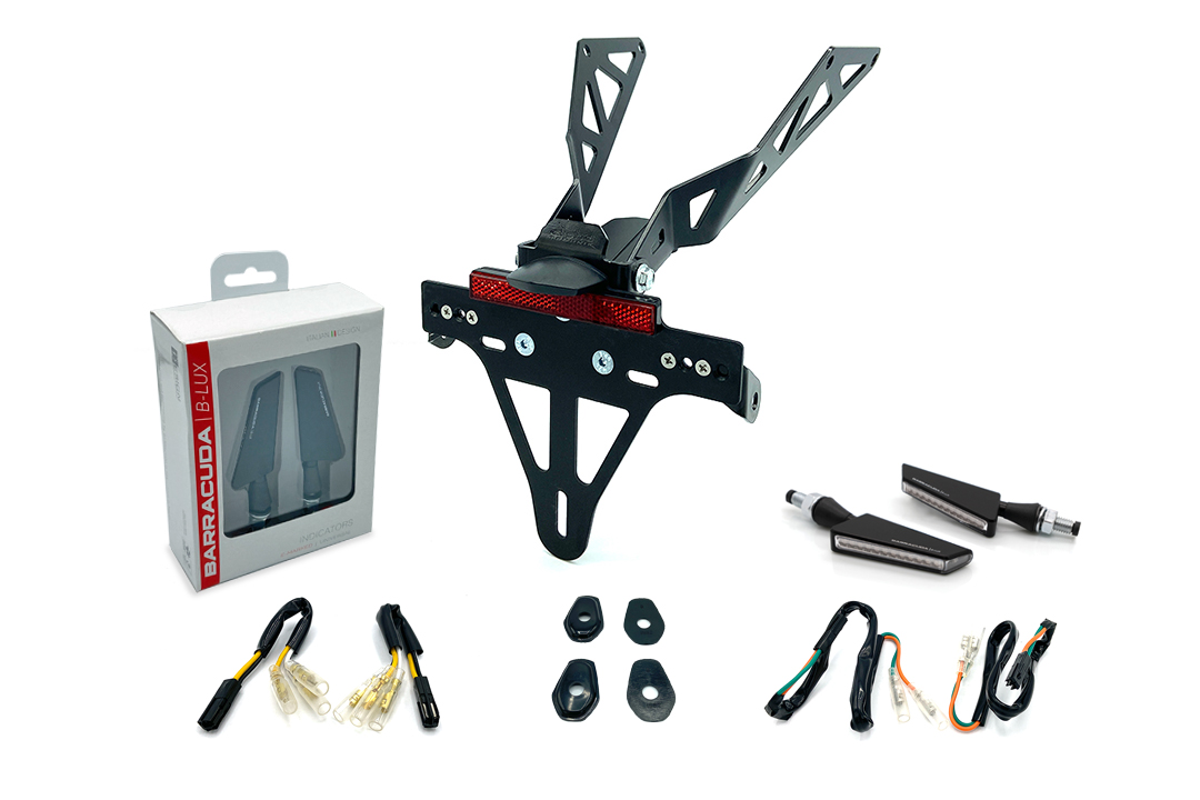 Kit Portamatrículas-luz de intermitente SQ-LED (anterior, delantero + trasero) para Honda CB650R / CBR650R / CB650RA / CBR650RA a partir del año de modelo 2021