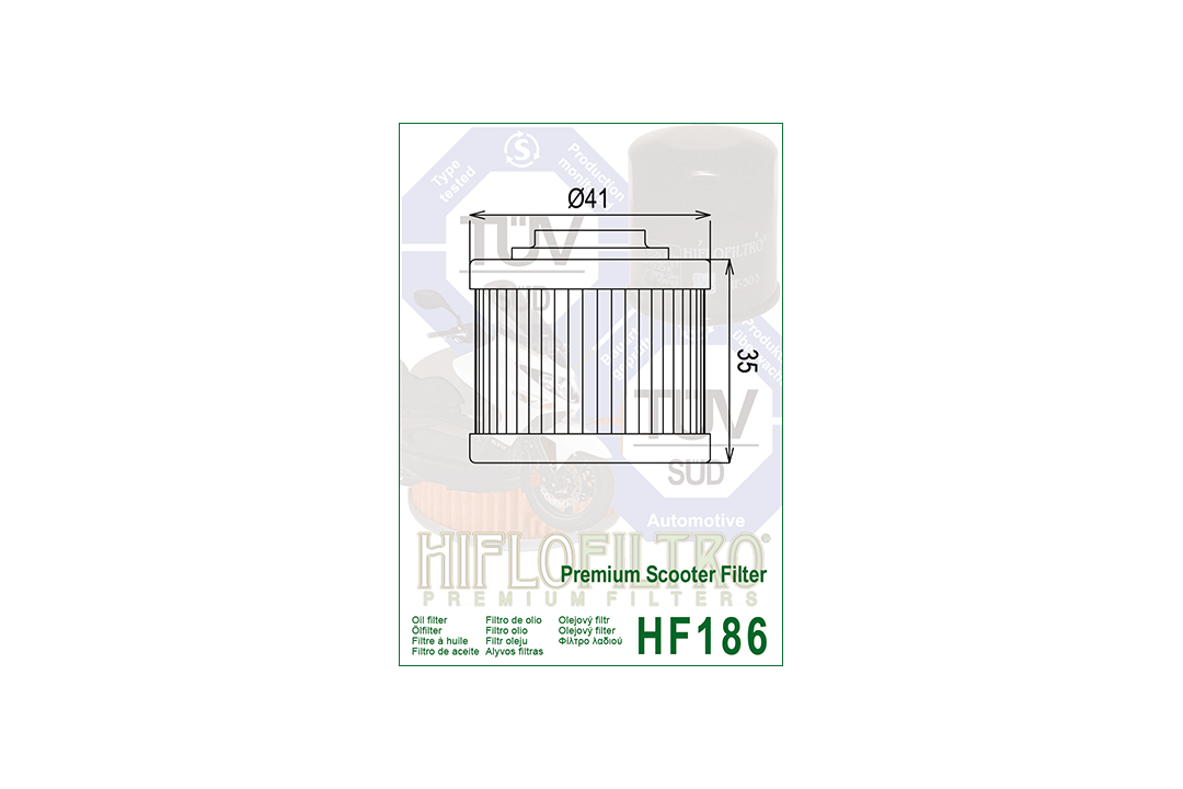 Filtro de aceite HIFLO HF186 para APRILIA Scarabeo