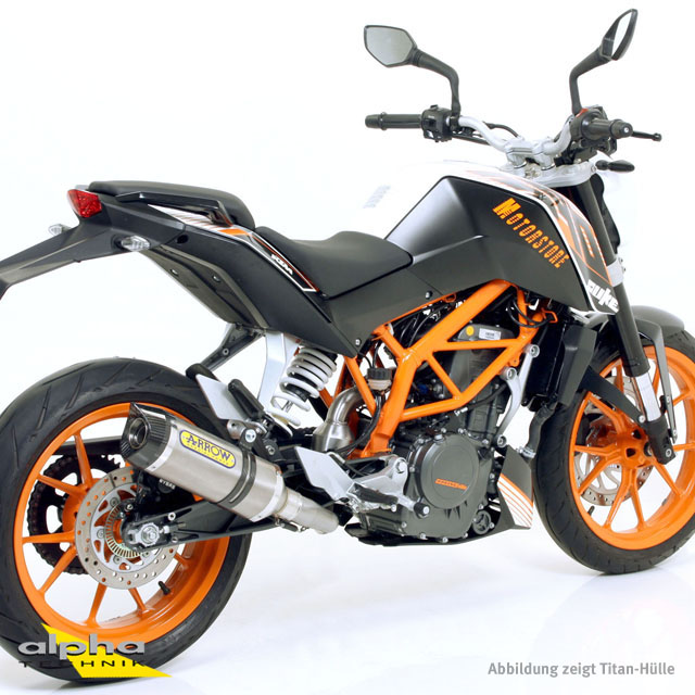 ARROW Silenciador THUNDER para KTM 125RC / 390RC / 390 Duke 2013-2016, Aluminio con tapa final de carbono (Solo con tubo intermedio ARROW)