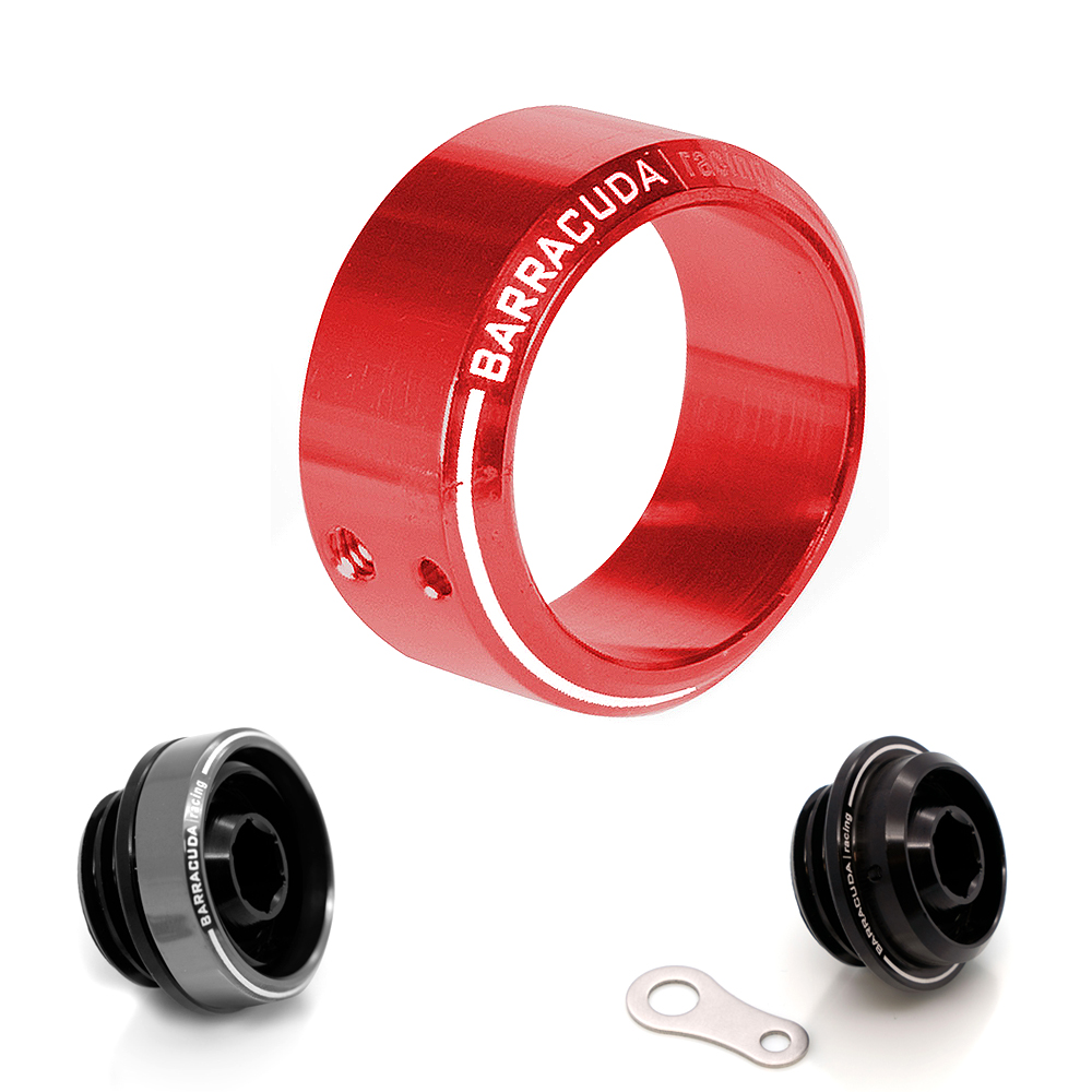 Inserto anodizado rojo para tornillo de llenado de aceite Ø 35 mm, compatible con BC-YN102-V2 y BC-KN102