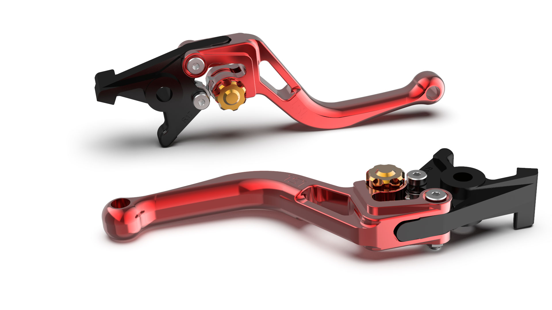 Maneta de freno LSL BOW R82, corta, rojo/dorado