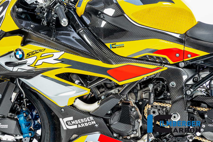 Ilmberger Carbon Carena Lateral lado izquierdo Racing, brillante, BMW M1000RR 2021-