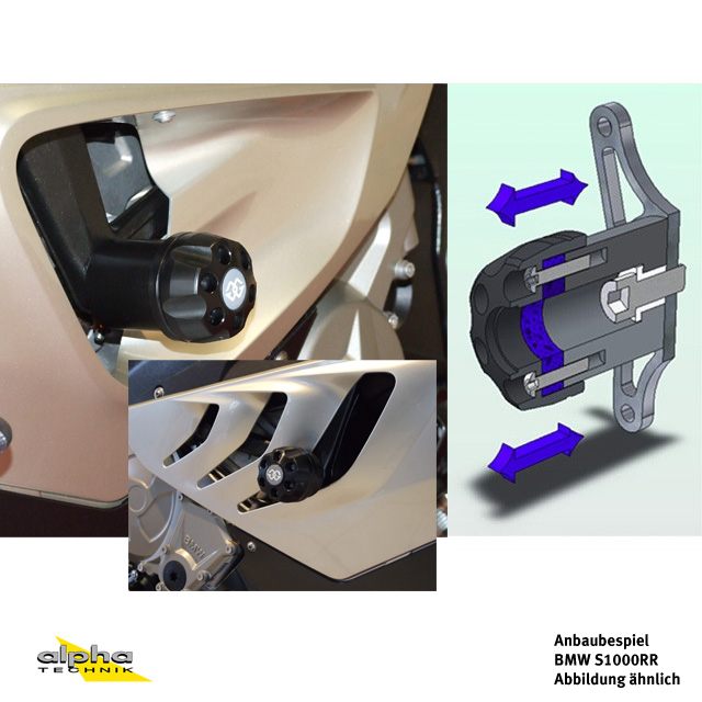 Protectores anticaída Gilles para BMW S1000RR, 2015-2018 negros