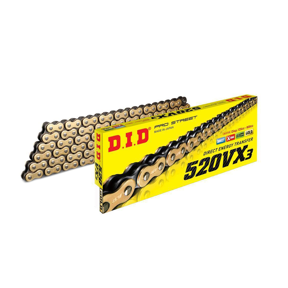 cadena DID 520 VX3 dorada