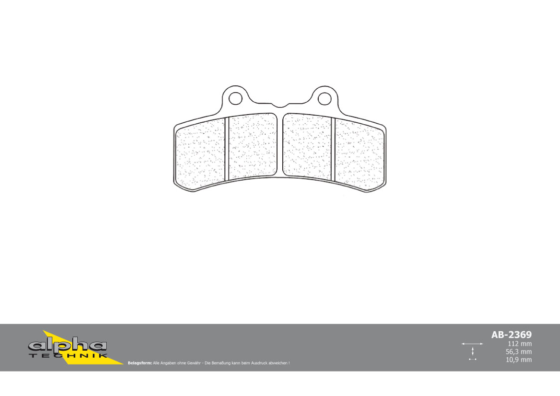 alpha Technik Pastilla de Freno de Carretera con ABE