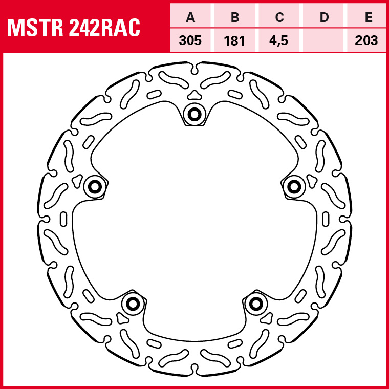TRW disco de freno Deportivo BMW Semiflotante MSTR242RAC