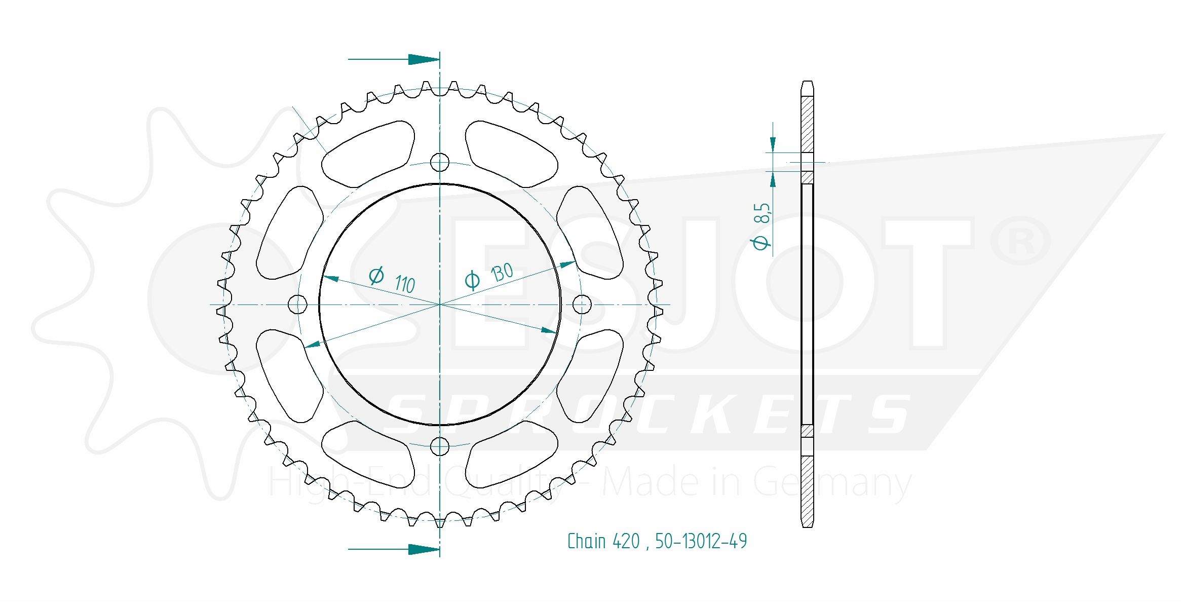 Esjot Corona Z-49 Honda CR80, CRF150R, negro