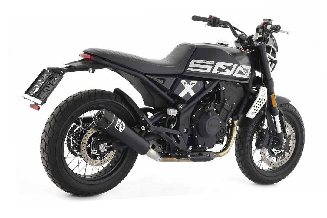 ARROW Escape REBEL Slip-On Acero inoxidable negro para Brixton CrossFire 500 X Año del modelo 2021-