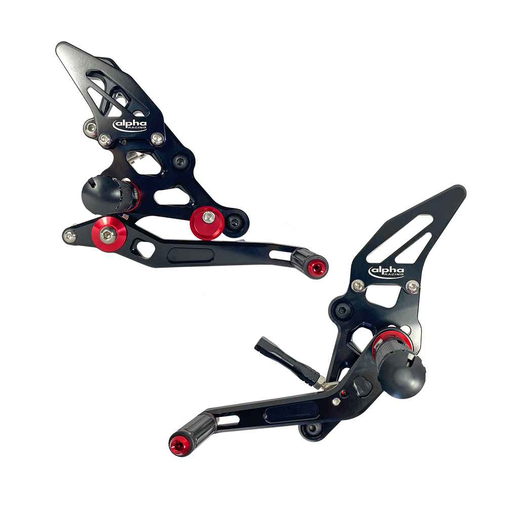 >TRACK< Sistema de estriberas negro Yamaha MT07 desde 2014 / MT07 Tracer desde 2017 / Tracer 700 desde 2018 / XSR700 desde 2016 ABE