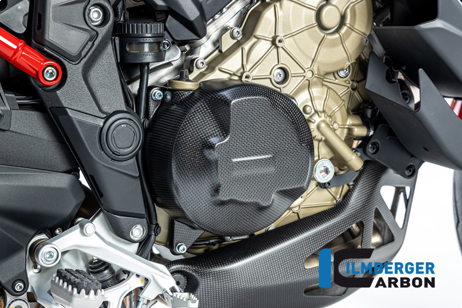 Cubierta de tapa de embrague de carbono Ilmberger, mate, Ducati Multistrada V4 Pike's Peak 2022-, Diavel V4 2023-