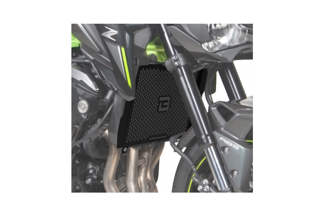 Barracuda protección del radiadoz, Aluminio negro, para Kawasaki Z900 a partir del año modelo 2017-