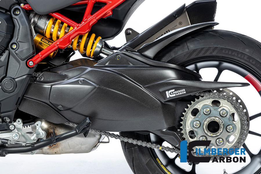 Cubiertas de basculante Ilmberger de carbono con cubrecadena, mate, Ducati Multistrada V4 Pike's Peak 2022-