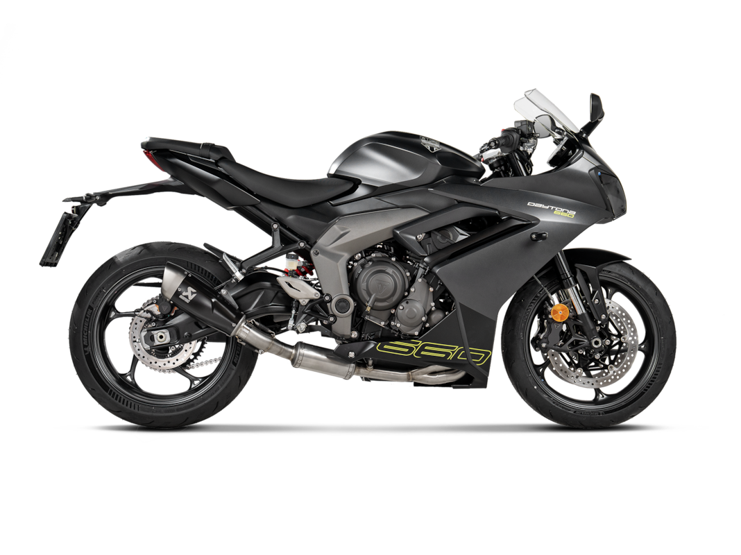 Akrapovic Racing Line (Titanium) sistema de escape para Triumph Daytona 660, Tiger Sport 660, 2024-2025 , Trident 660 2021-2024