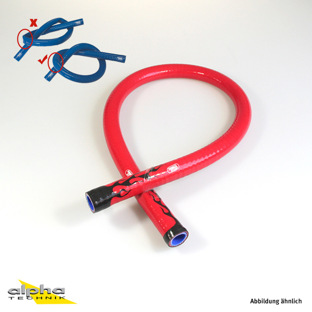 Manguera de silicona SAMCO SPORT Xtraflex, diseño de llamas, 2 colores a elegir, diámetro interior de 19 mm