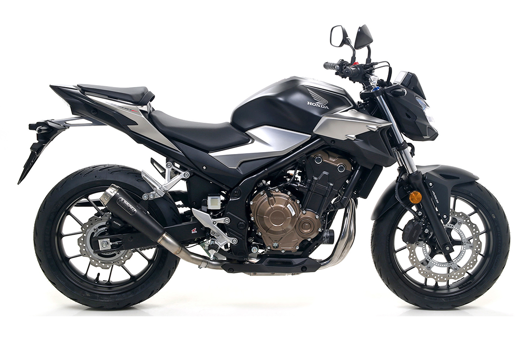 Escape ARROW PRO RACE de acero inoxidable negro para Honda CB500F / CBR500R 2019-2020
