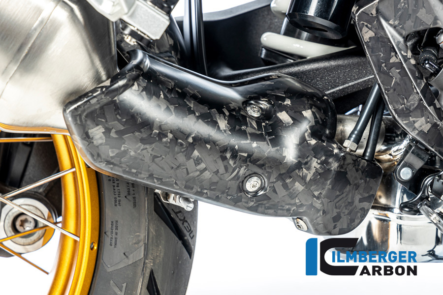 Protector de calor de escape inferior de carbono Ilmberger, Black Diamond Carbon, mate, BMW R1300GS 2023-