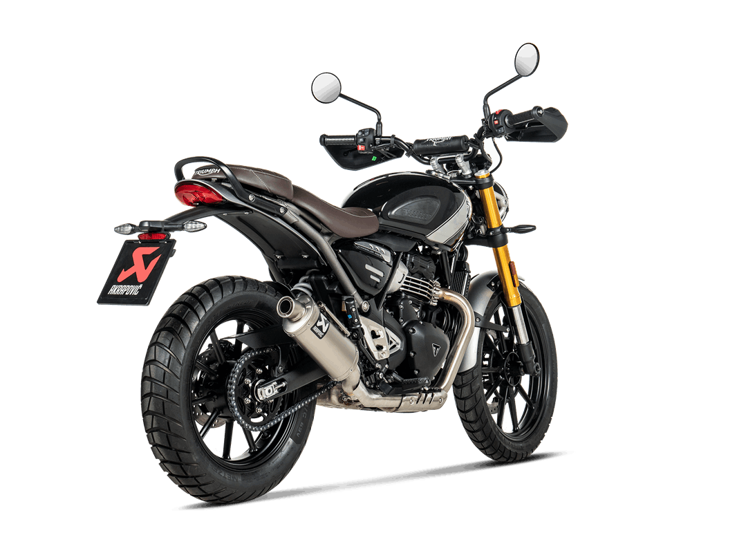 Silenciador Akrapovic Slip-On Line (Titanio) para Triumph Scrambler 400 X, 2023-2024