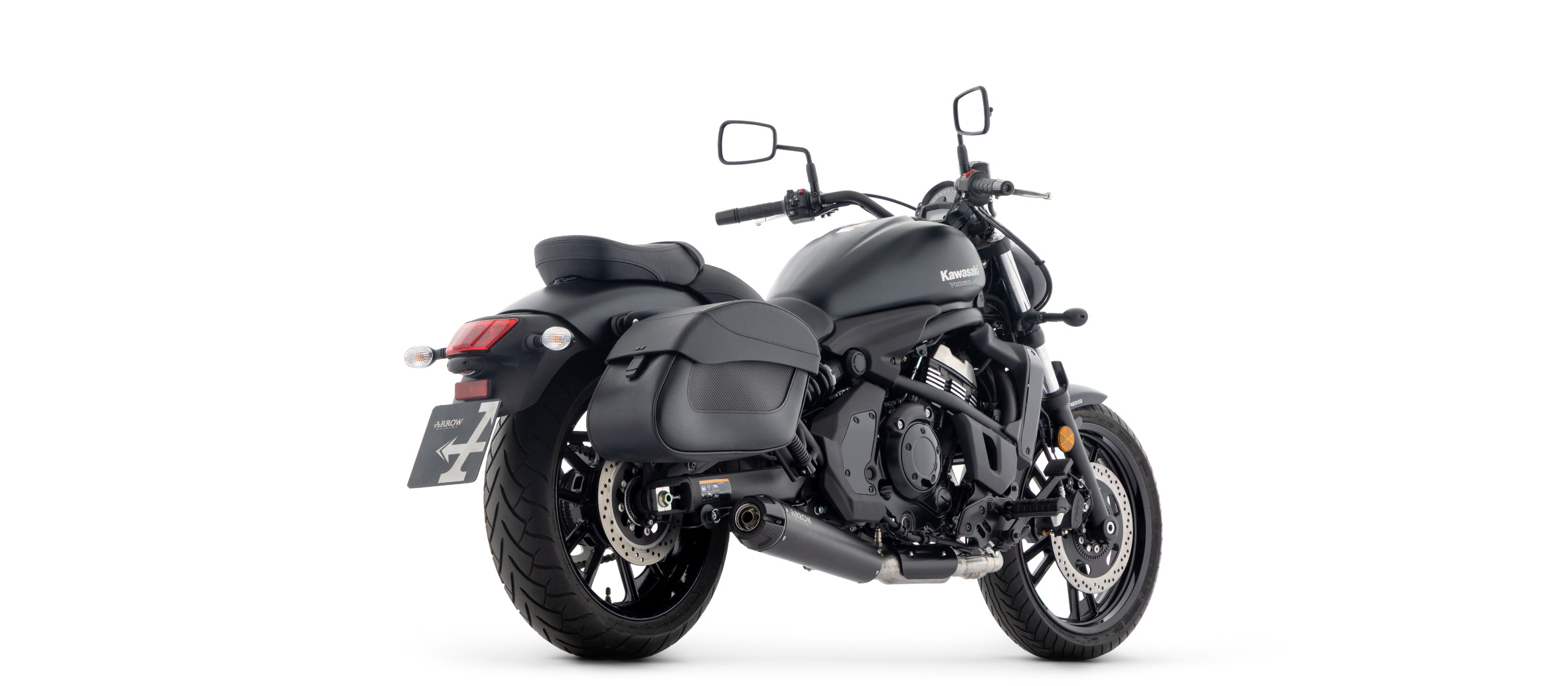 Escape Completo ARROW DARK REBEL Acero Inoxidable y Carbono para Kawasaki Vulcan S 650 2025-