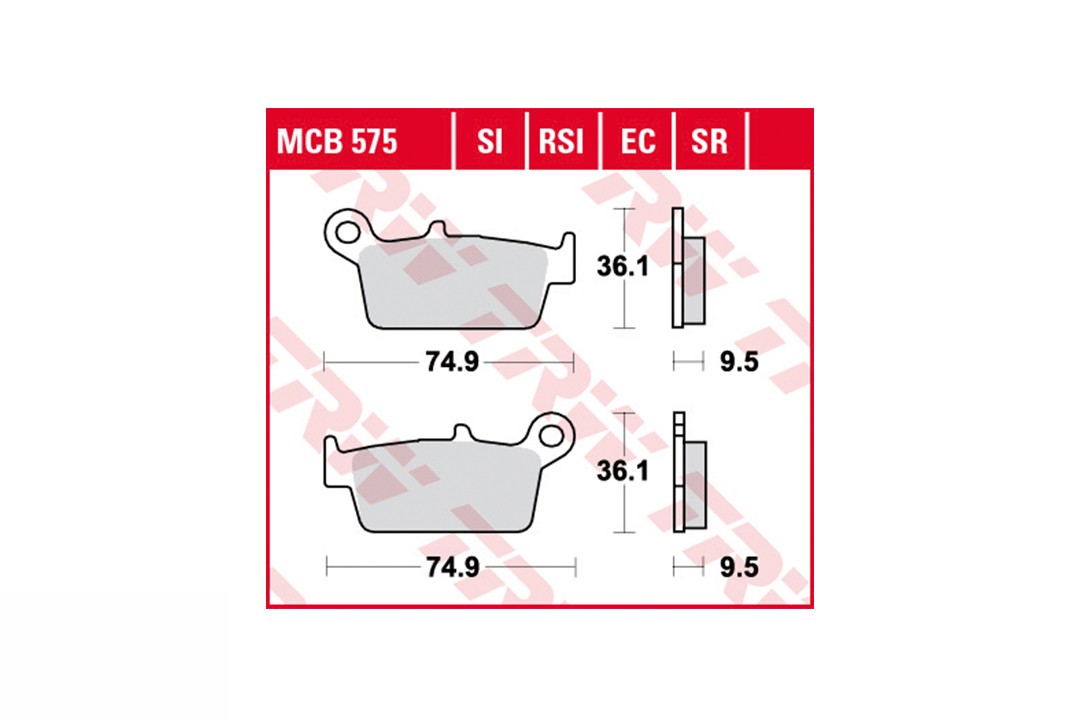 TRW pastillas del frenosatz MCB575EC trasero