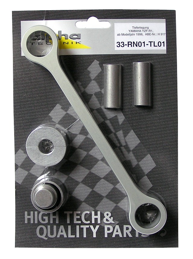 Kit de reducción de altura alpha Technik 30mm para Yamaha YZF1000R1; Tipo RN01; Año del modelo 1998-2001