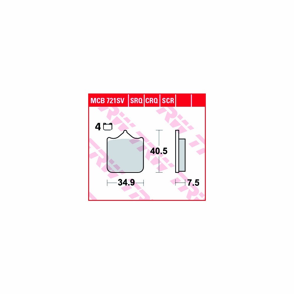 TRW Bremsbelagsatz Hyper Carbon MCB721CRQ hinten