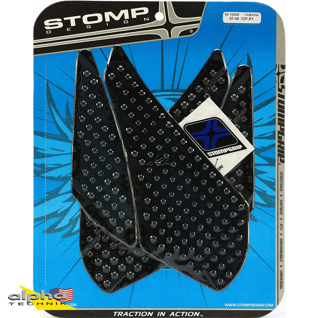 Stompgrip negro, Volcano, para Yamaha YZF-R1, 2007-08
