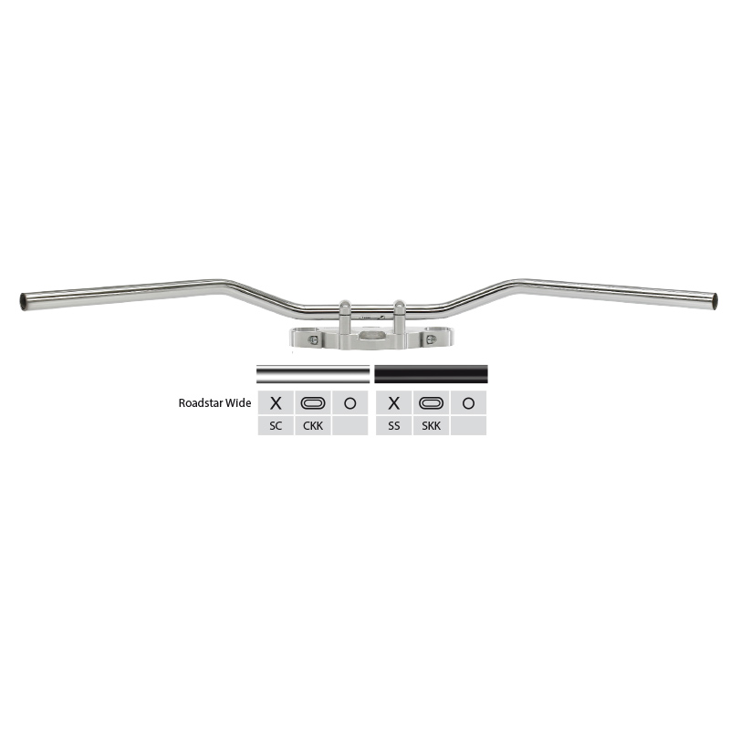 Manillar de acero TRW Roadstar Wide MCL133CKK, cromado