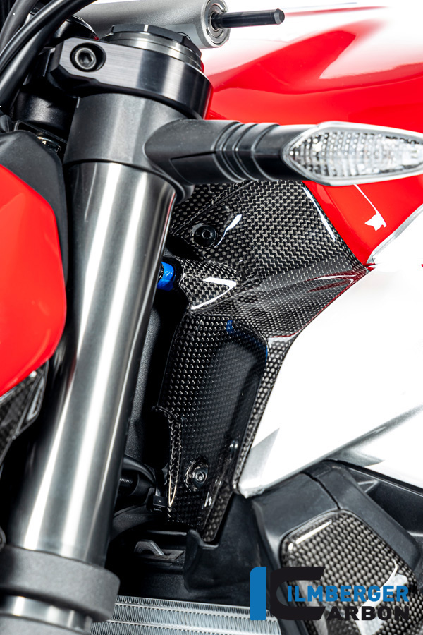 Cubierta de conducto de aire de carbono Ilmberger lado izquierdo, brillante, Ducati Streetfighter V2, 2022-