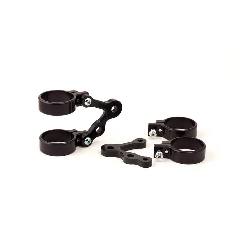 Soporte de faro LSL 50/54mm, extra corto, con soporte para luz de intermitente