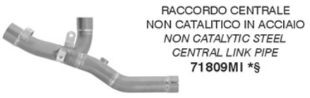 ARROW Tubo de Eliminación de Catalizador Racing de Acero Inoxidable para Ducati Multistrada V2, V2S, 2025-