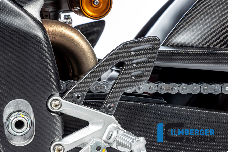Protector de talón de carbono Ilmberger lado izquierdo mate para Aprilia RSV4 / Tuono V4 2021-