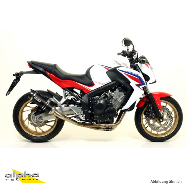 Escape ARROW STREET THUNDER para Honda CBR650F 2014-, Aluminio negro con tapa de extremo de carbono (Solo con colector ARROW)