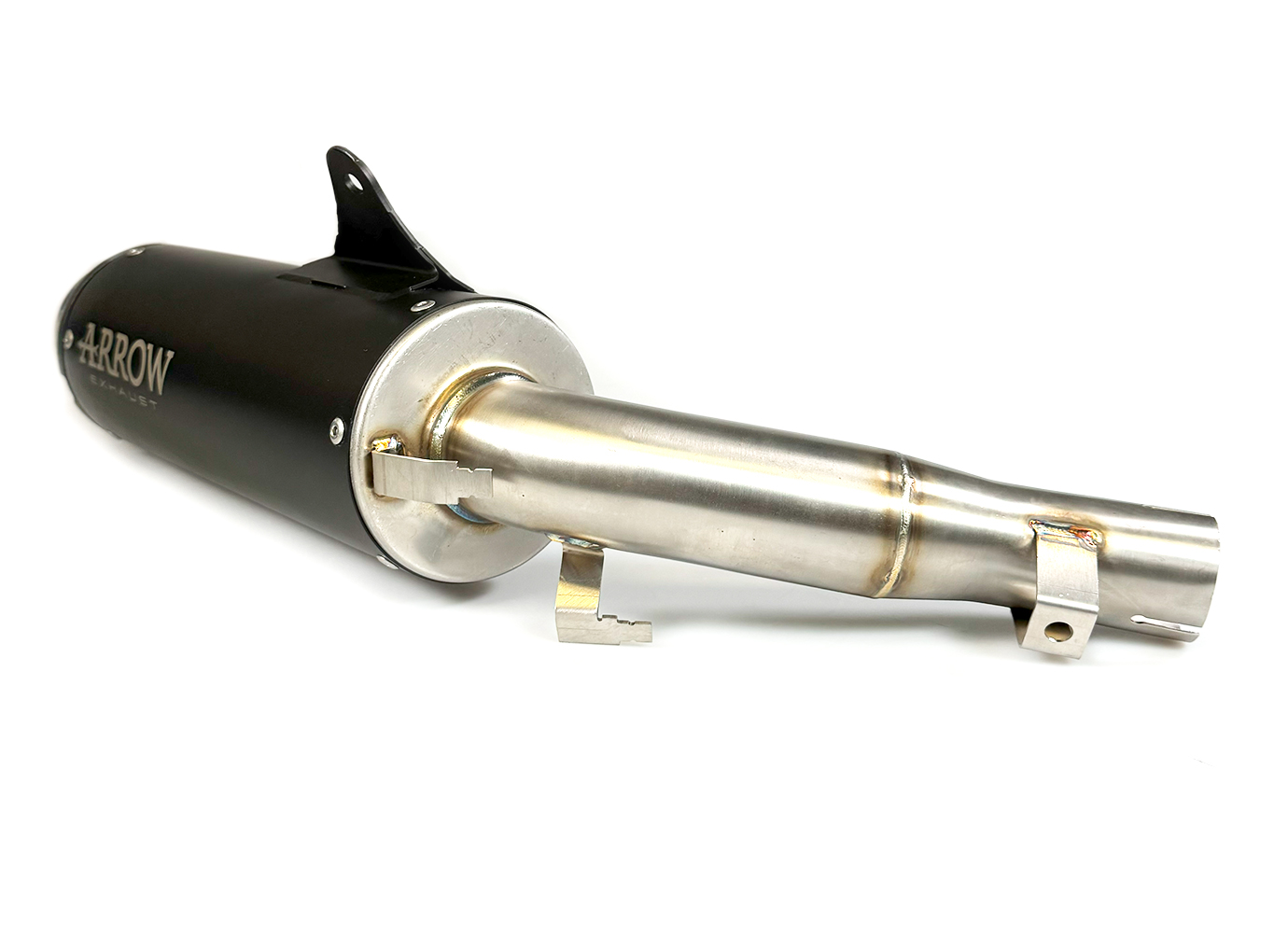 ARROW Escape REBEL Sip-On de acero inoxidable negro con tapa final de carbono para Honda CL500 año de modelo 2023-