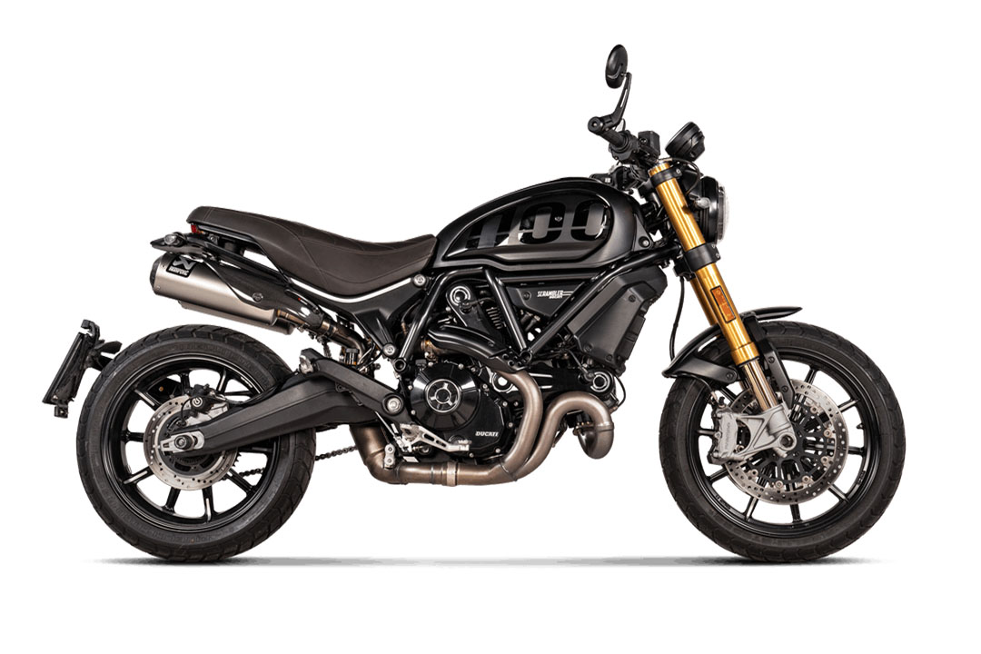 Línea Akrapovic Slip-On (Titanio) para Ducati Scrambler 1100 a partir del año de modelo 2021-