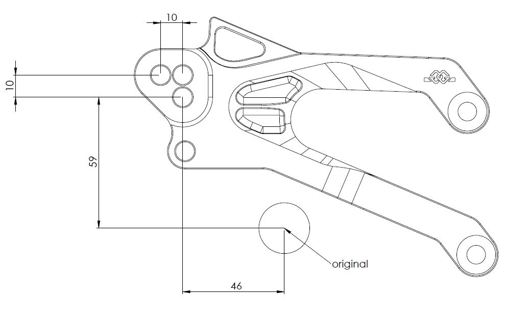 GILLES FXR Fußrastenanlage für Yamaha YZF-R3 Typ RH12, Modelljahr ab 2019- und YZF-R3 Typ RH07, Modelljahr ab 2015-2018